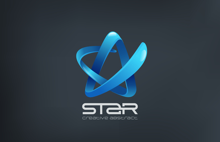 Blue Ribbon Business Star Logo abstract design vector template.
Creative concept Logotype icon.のイラスト素材