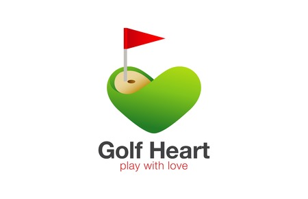 Golf field Logo Heart shape design vector template.
Love Play Golf concept Logotype idea .のイラスト素材