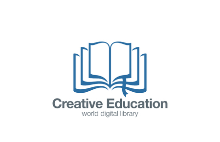 Opened Book Logo abstract design vector template
Education Library Magazine Logotype concept icon.のイラスト素材