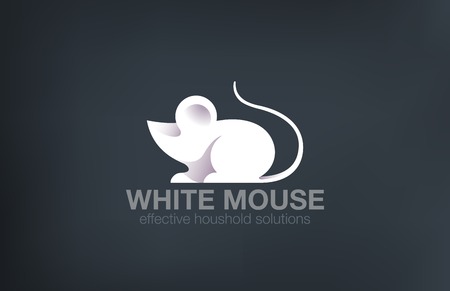 White Mouse Logo abstract design vector template.
Domestic pets logotype concept icon.のイラスト素材