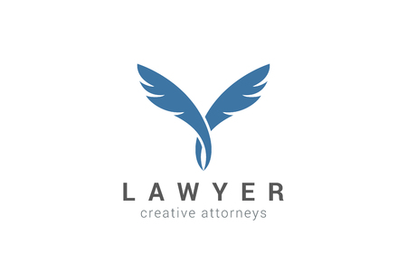 Quill Logo Lawyer design vector template. Two Partners icon.
Writer Education Feather Pen Logotype concept.のイラスト素材