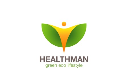 Eco lifestyle Logo man Wings abstract design vector template.
Ecology natural healthy life Logotype character concept icon.のイラスト素材