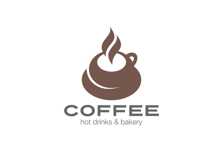 Coffee cup Logo design vector template.
Hot drink Tea Mug Logotype concept icon.のイラスト素材
