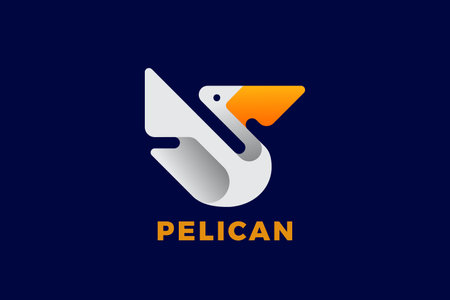 Pelican Logo Bird Abstract Fying Geometric Design Vectorのイラスト素材