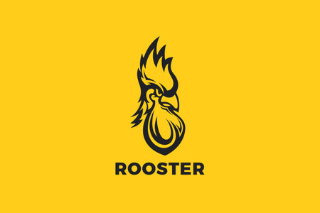 Rooster Logo Head Vintage Style Design Vector template. Chicken Farm Logotype concept.のイラスト素材