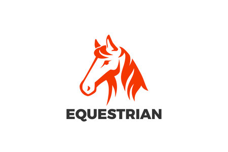 Horse Head Equestrian Logo Design vector template.のイラスト素材