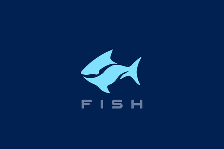Fish Logo Seafood Abstract Design Vector template. Shark Tuna Logotype concept icon.のイラスト素材