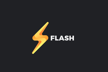 Energy Flash Lightning Bolt Logo Design Vector template. Power Battery Technology Logotype icon tech.のイラスト素材