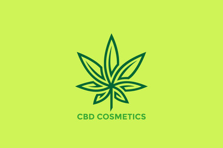 CBD Cannabis Leaves Logo Abstract Design Vector template Linear Outline style.のイラスト素材