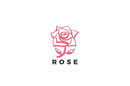 Rose Flower Logo abstract design vector template. Luxury Fashion Cosmetics SPA Logotype concept icon.のイラスト素材