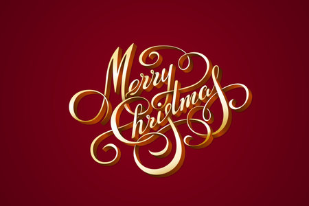 Merry Christmas Calligraphy Lettering Design Vector Greeting phrase.のイラスト素材