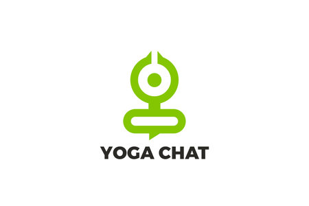 Yoga Logo Lotus Pose Abstract Geometric Design vector template.のイラスト素材