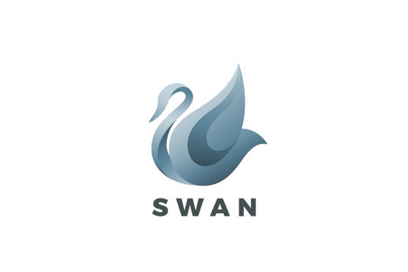Swan Logo Bird Luxury Design Style Vector Template. Elegant Fashion Jewelry Logotype concept icon.のイラスト素材
