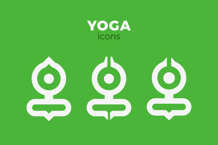 Yoga Logo Lotus Poses Abstract Geometric Design vector icon set template.のイラスト素材