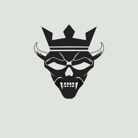 astaroth, skullcap logo design vector