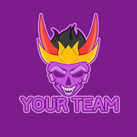 Evil Skull King Mascot Logoのイラスト素材