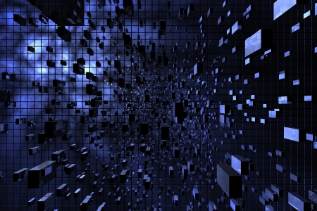 3D blue space available for backgroundの写真素材