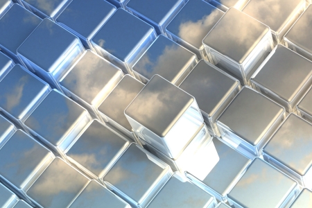 Abstract perspective cubic space available for backgroundの写真素材