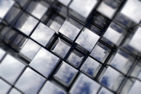 Abstract perspective cubic space available for backgroundの写真素材