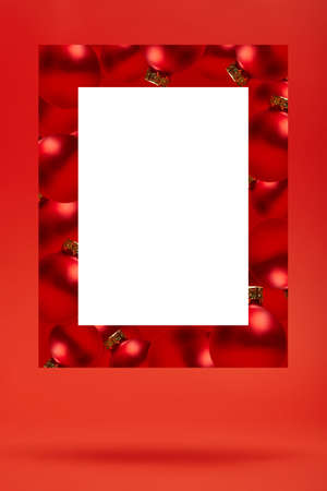 frame for the inscription on the background of Christmas toysの写真素材