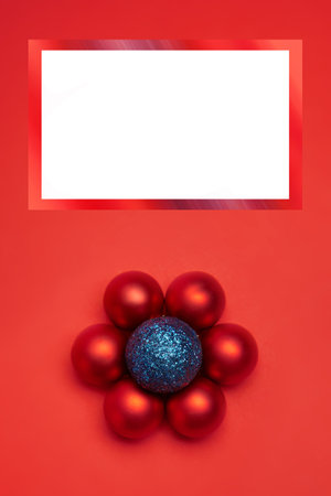 frame for the inscription on the background of Christmas toysの写真素材