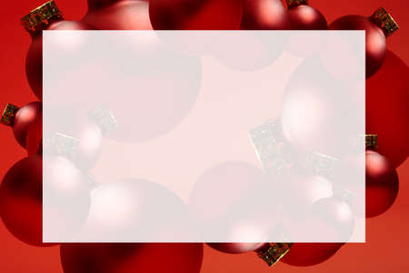 frame for the inscription on the background of Christmas toysの写真素材
