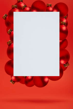frame for the inscription on the background of Christmas toysの写真素材
