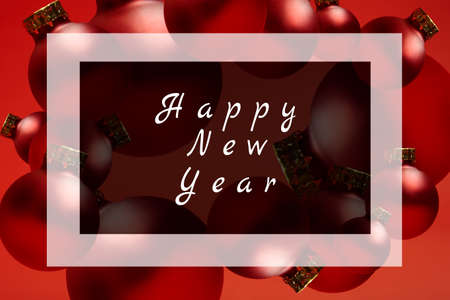frame for the inscription on the background of Christmas toysの写真素材
