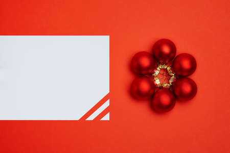 frame for the inscription on the background of Christmas toysの写真素材