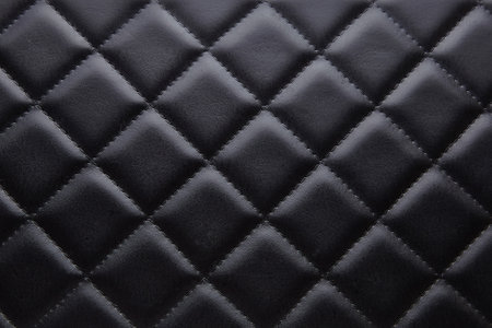 Leather grid black rhombus texture background for decorの写真素材