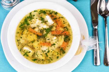 Mediterranean vegetable soupの写真素材