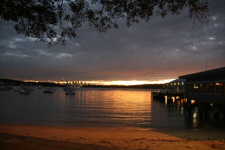 sunset watson bayの写真素材