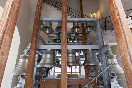 Bells and Carillon of the belfry of the Peter and Paul Cathedral. . Peter and Paul fortress, Saint...