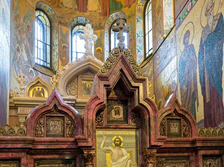 South kiot of Temple of the Savior on spilled Blood. Saint - Petersburg, Russia. August 2017.のeditorial素材