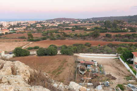 Surroundings Of Protaras, Cyprus. The mediterranean coast. Summer, Sunny evening of August. 20...