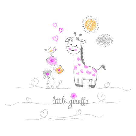 little giraffeのイラスト素材