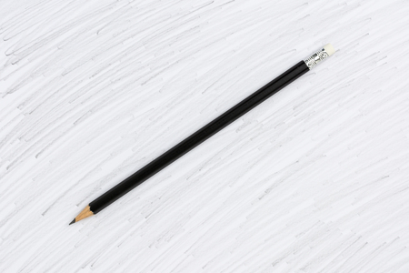 black colored pencil drawing on a white backgroundの写真素材