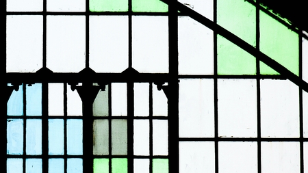 old glass with stain at the window - texture background