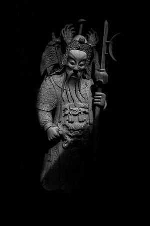 god of warrior statue in thailand templeの写真素材