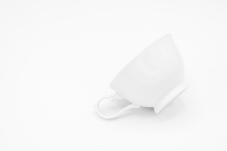 white ceramic coffee cup on white backgroundの写真素材