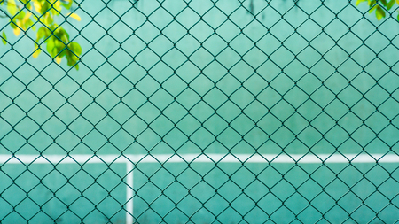 green metal net at the parkの写真素材