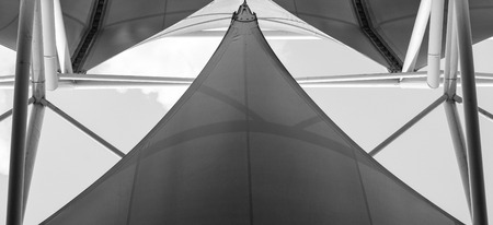 fabric tensile roof and steel structure - backgroundの写真素材
