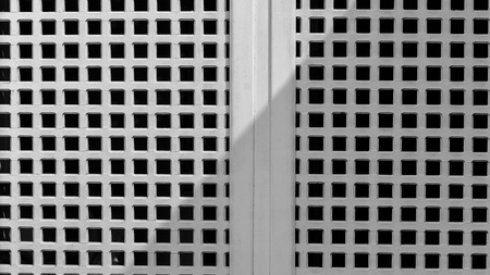 white wooden cage wall - monochrome backgroundの写真素材