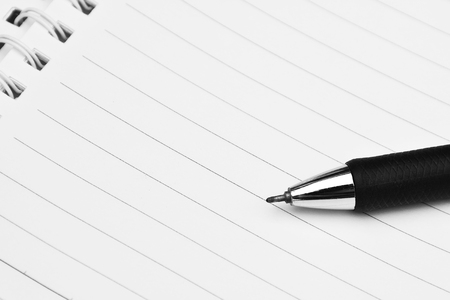 close up of pen on a white paper - for business conceptの写真素材