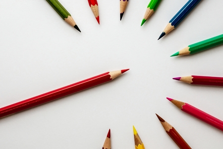 Color pencils isolated on white backgroundの写真素材