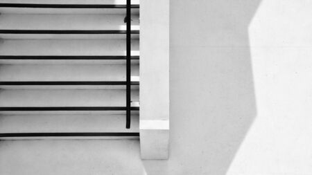 concrete ladder with shadow in the city - monochromeの写真素材