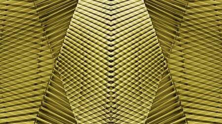 abstract golden modern architecture of a steel wall pattern.