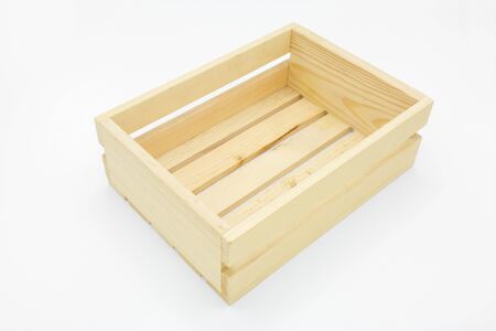 empty wooden crate isolated on white background