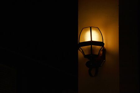 antique lamp in the nightの写真素材