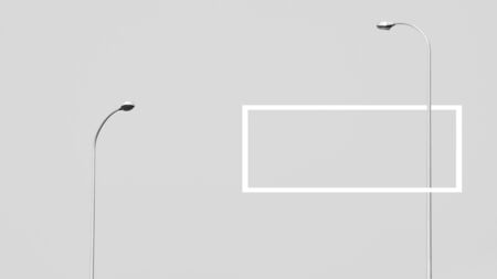 Modern street lamp - monochromeの写真素材